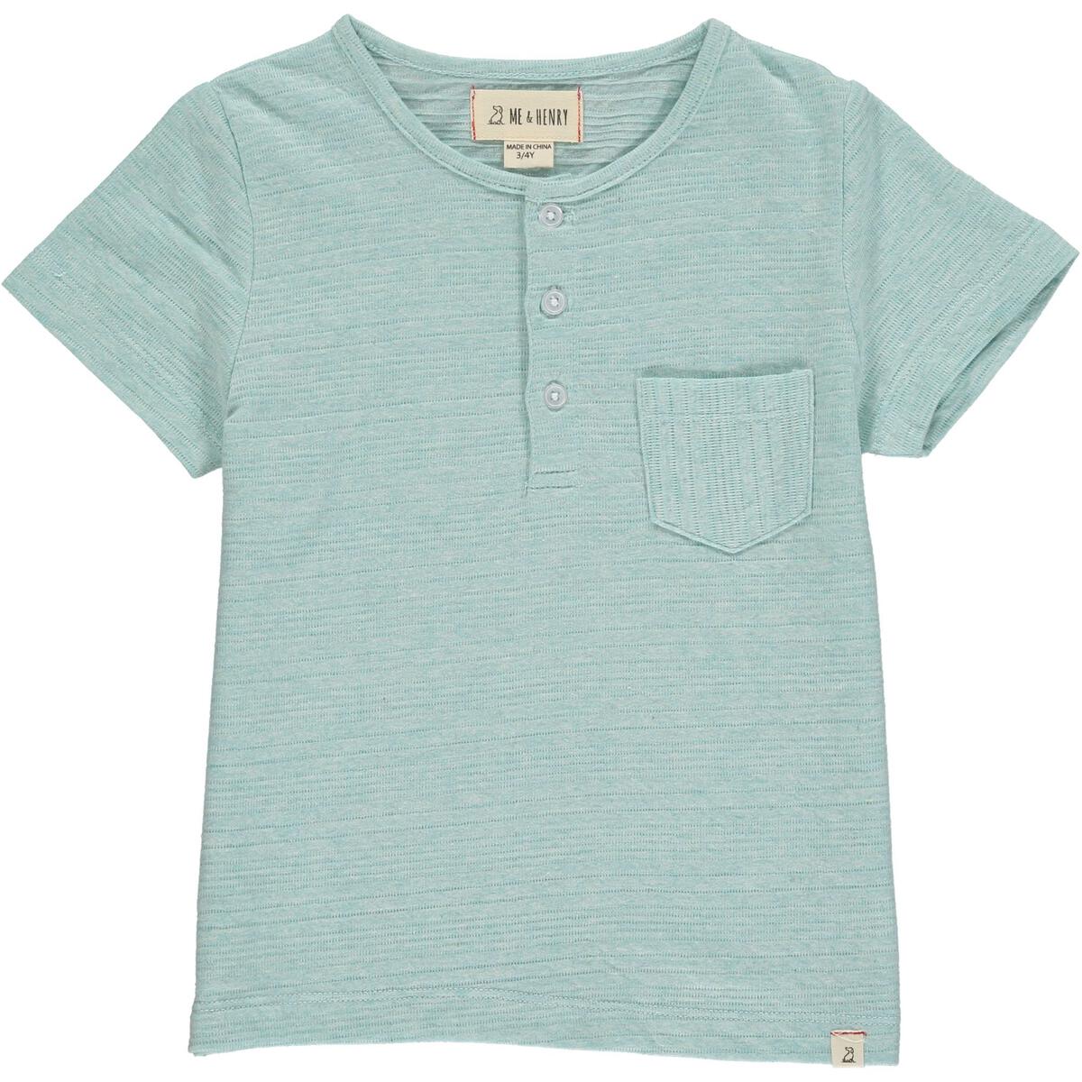 Dodger Henley Tee - Sky Ribbed by Me & Henry