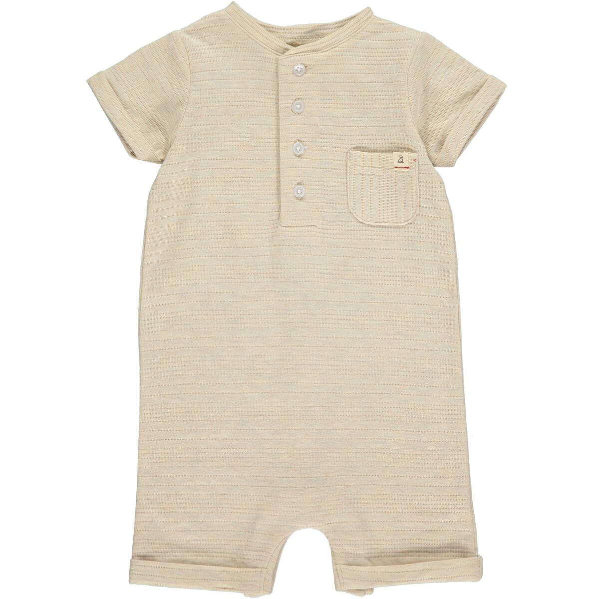Camborne Henley Romper - Beige Ribbed by Me & Henry