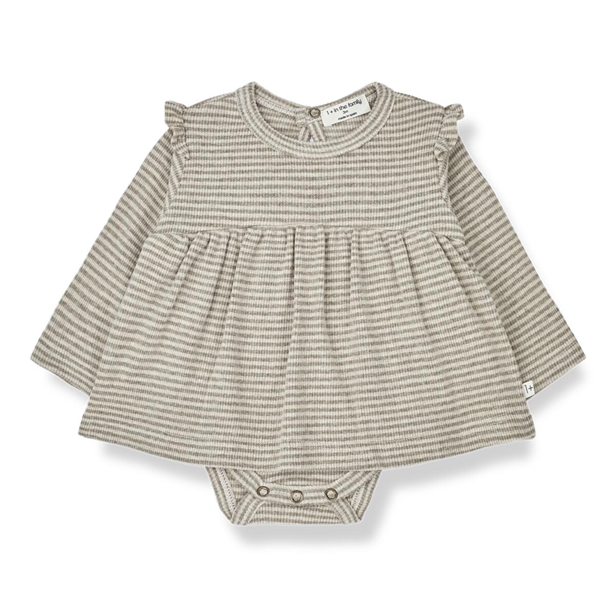 izet body dress in oatmeal-taupe by 1+ in the family