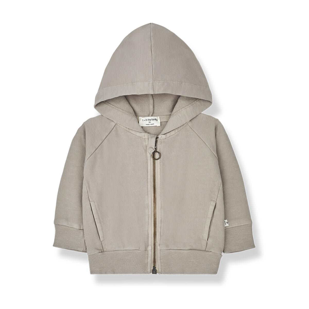 bernd hood jacket in taupe by 1+ in the family
