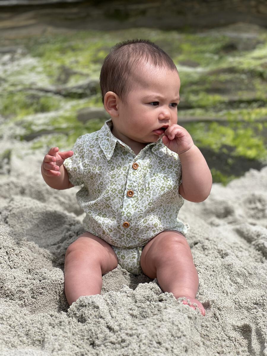 Helford Onesie - Green Floral by Me & Henry