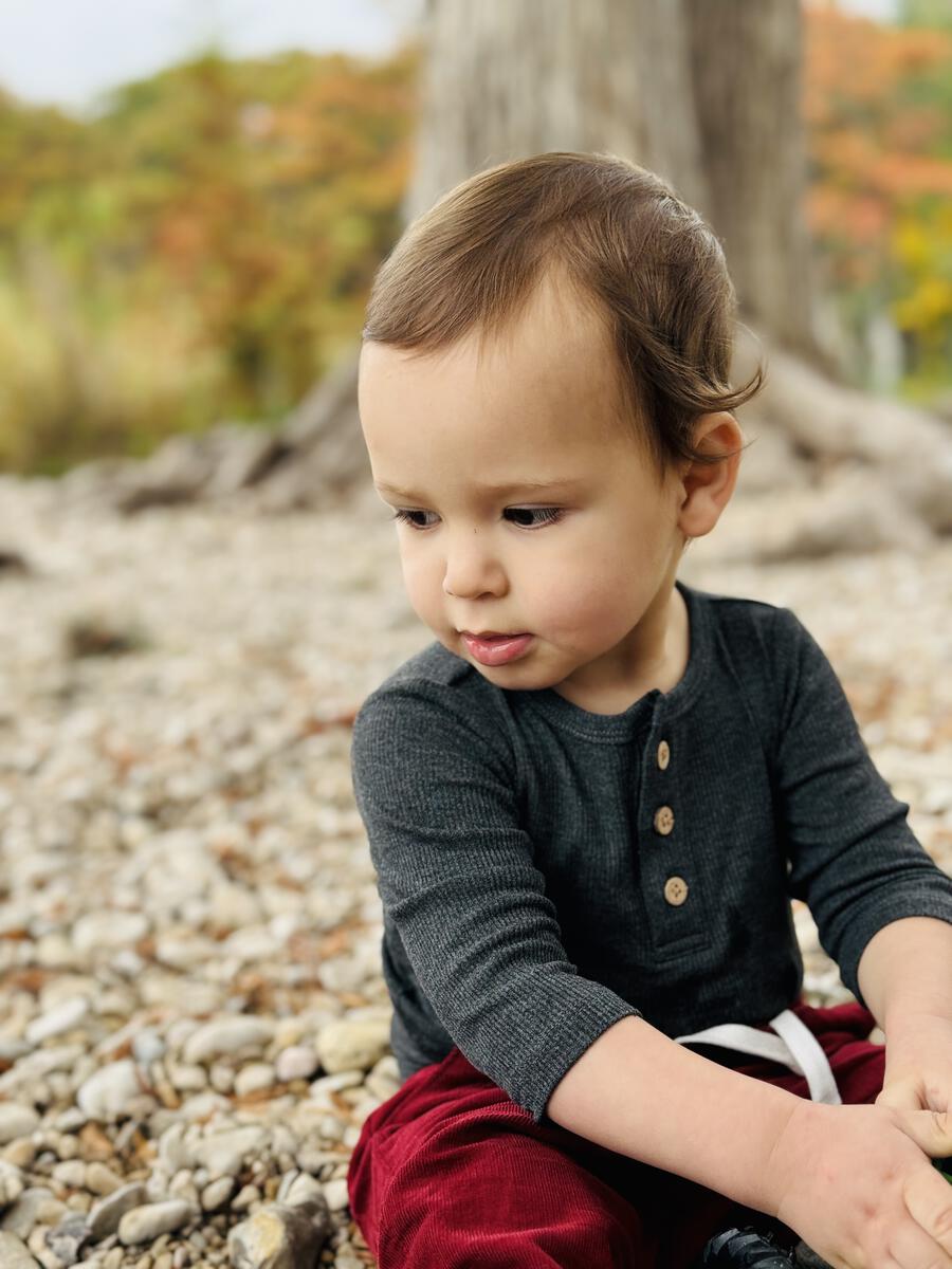 Charcoal Rib Aynor Onesie by Me & Henry