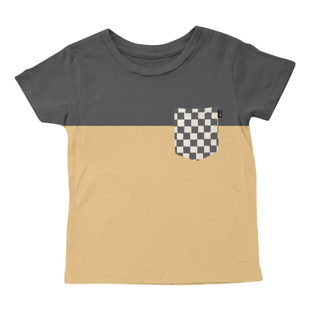Check It Pocket Tee - Vintage Gold by Tiny Whales