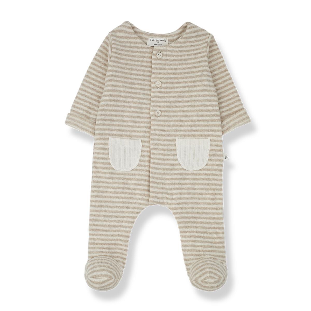 Adria Jumpsuit w/ feet - Beige by 1+ in the family