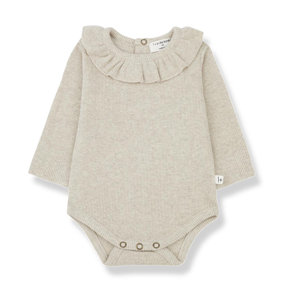 Vera Collar Bodysuit - Oatmeal by 1+ in the family