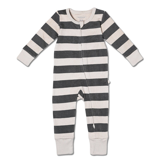 Organic 2-Way Zip Romper- Bold Stripes by Makemake
