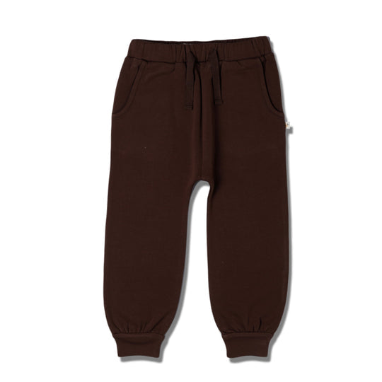 Organic Fleece Jogger Pants - Dark Brown by Makemake