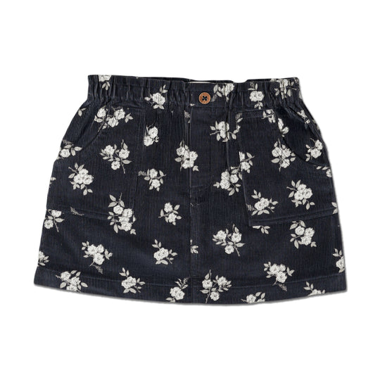 Organic Corduroy Skirt - Navy Bloom by Makemake