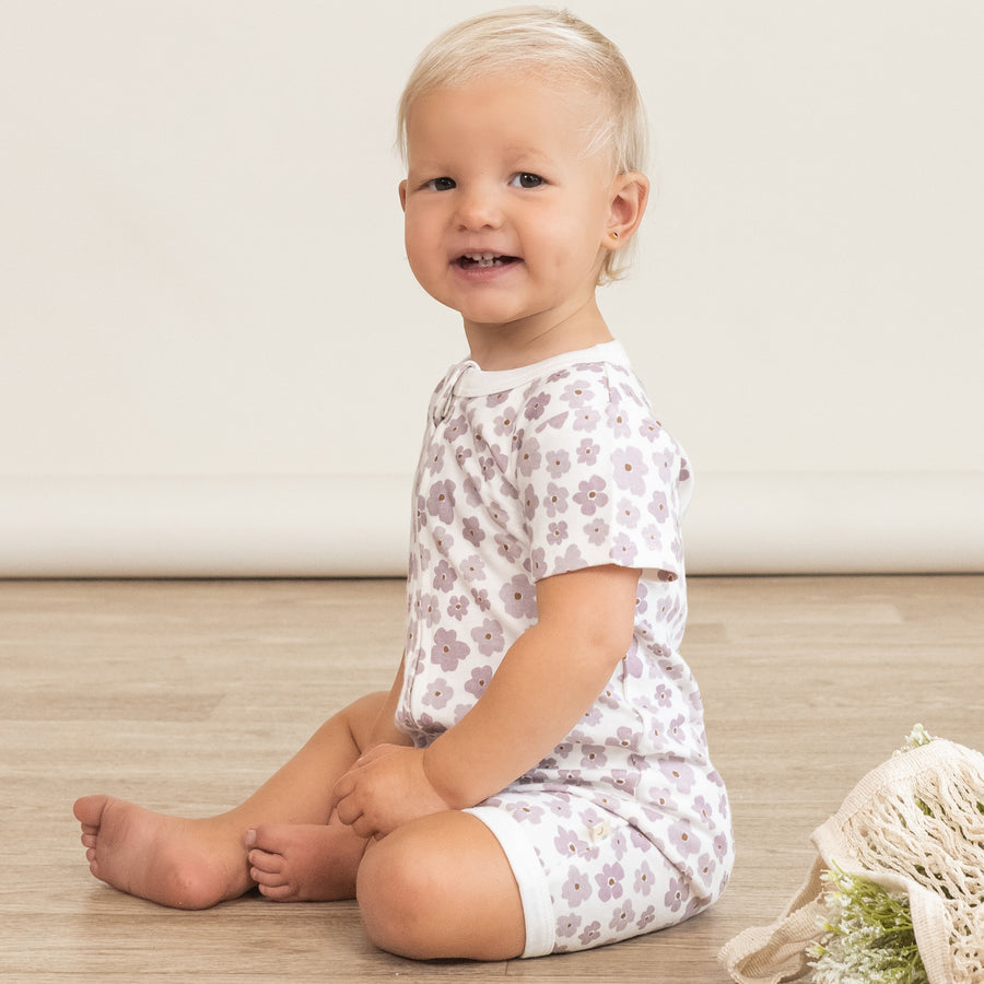 Organic Short Zip Romper - Poppy by Makemake