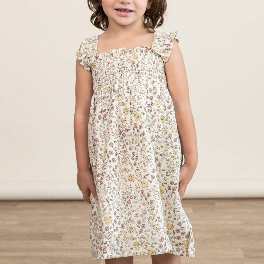 Organic Smocked Sundress - Wild Meadow by Makemake