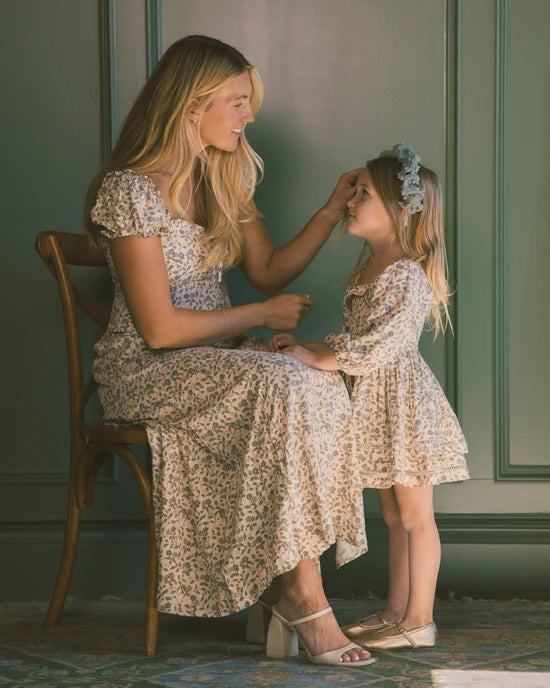 Elodie Dress || Blue Garden by Noralee