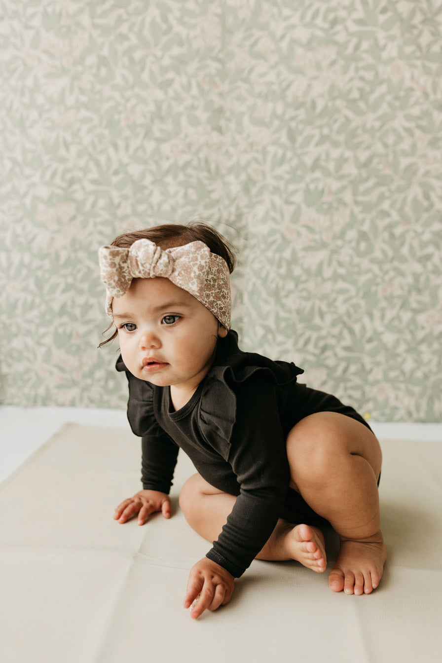 Pima Cotton Fleur Long Sleeve Bodysuit - Kalamata by Jamie Kay
