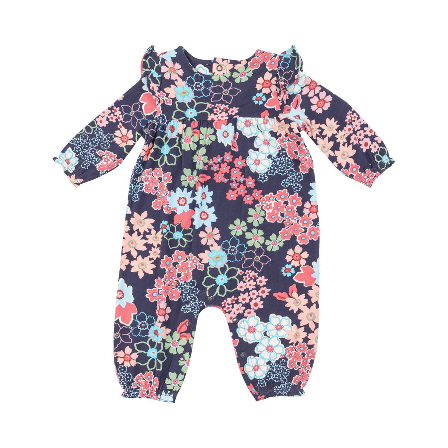 Ruffle Sleeve Romper - Japonisme Blossom Floral by Angel Dear