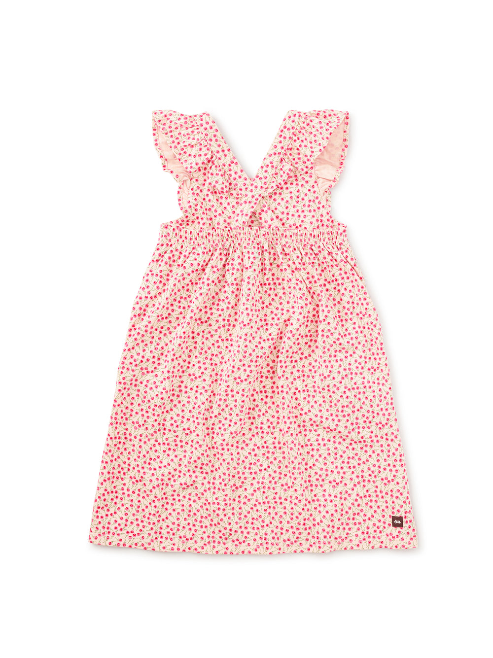 Ruffle Strap Dress- Mini Rose Toss by Tea Collection