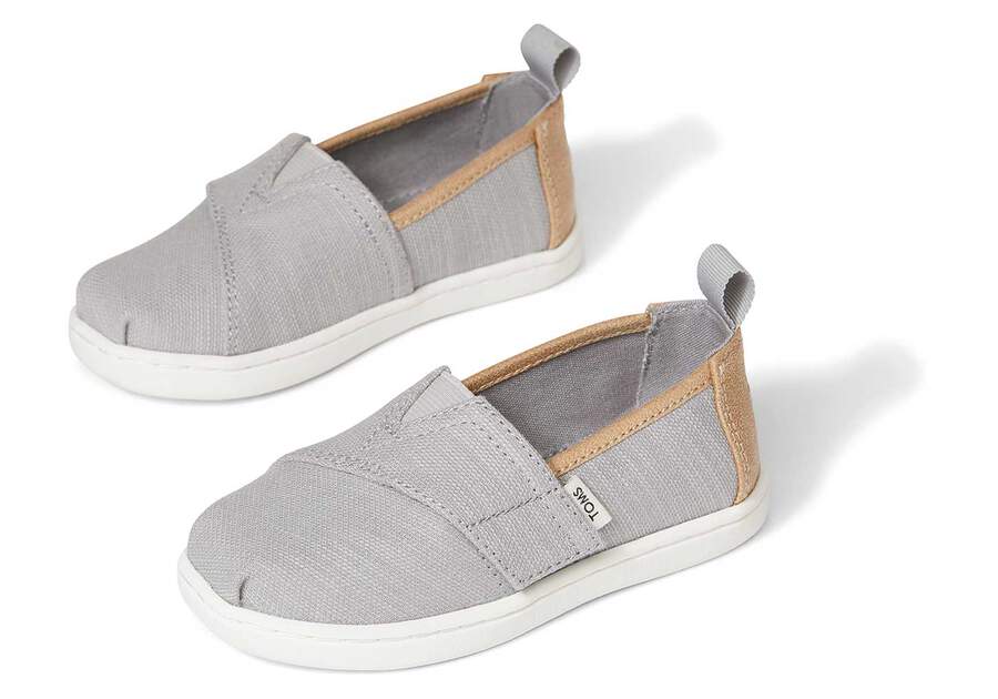Kids Tiny Grey Woven Alpargata by TOMS