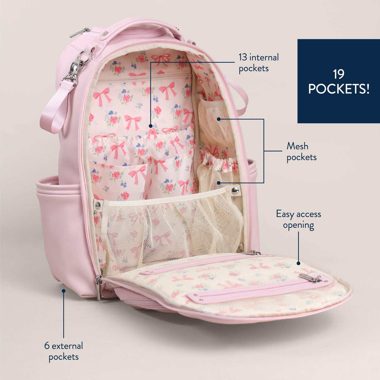Boss Plus Diaper Bag Backpack- Ribbons & Roses by Itzy Ritzy