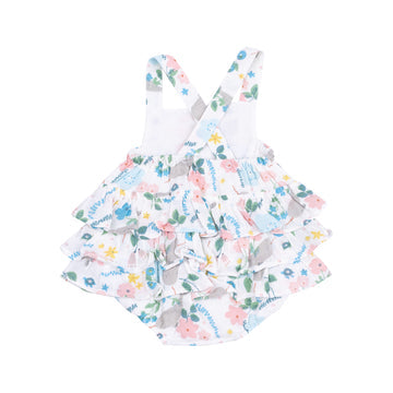 Ruffle Sunsuit - Narwhal Floral by Angel Dear