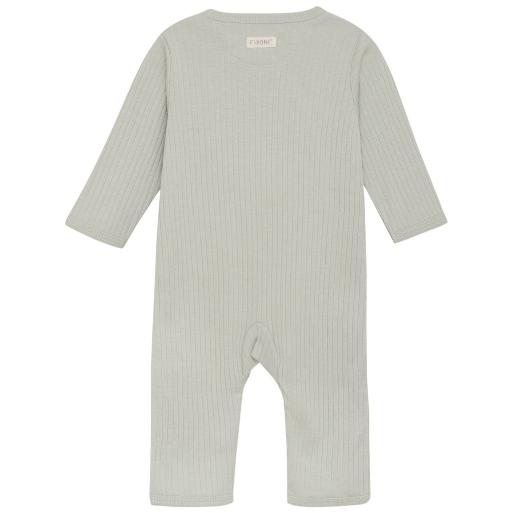 Long Sleeve Rib Romper - Mineral Gray by Fixoni
