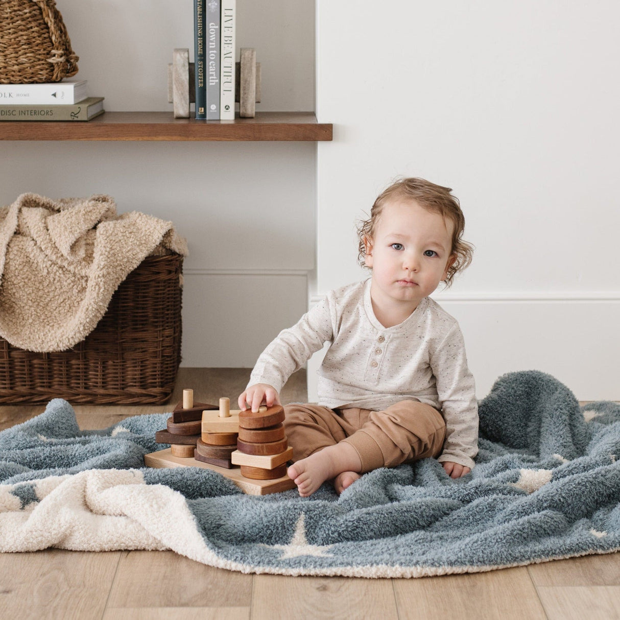 Double-Layer Bamboni Receiving Blanket in Nightfall by Saranoni