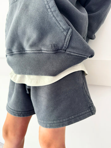 Sweatshort - Navy Wash by Little Bipsy