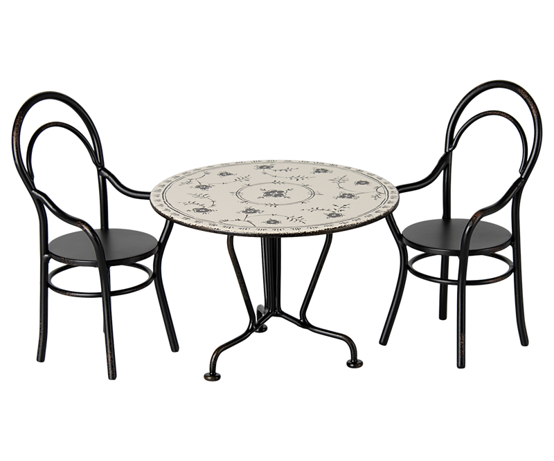 Dining table, Set with 2 chairs, Miniature by Maileg