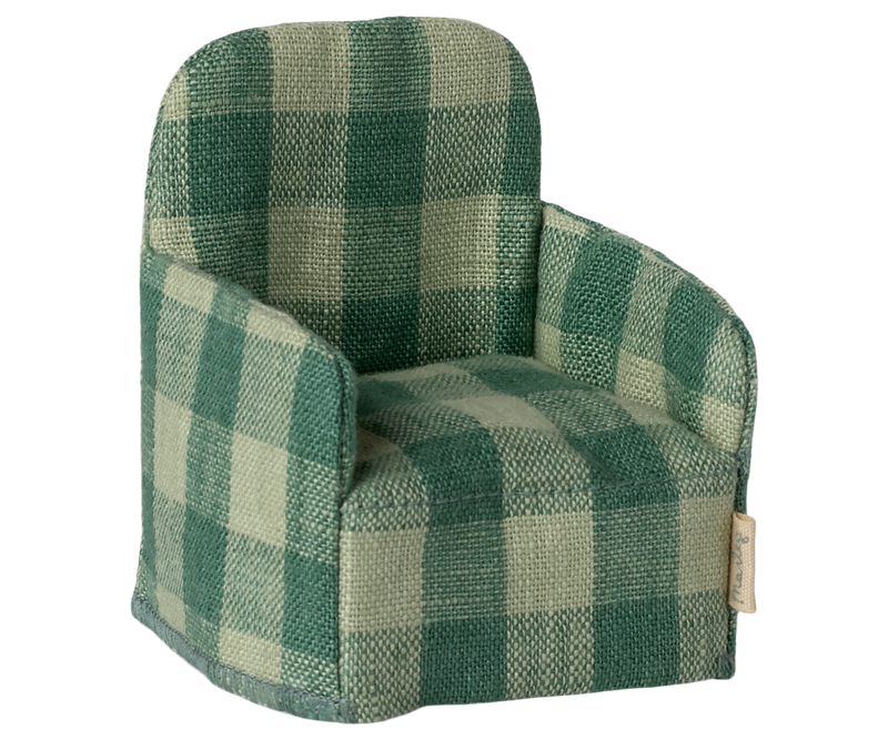 Folding chair, Mouse - Green check by Maileg