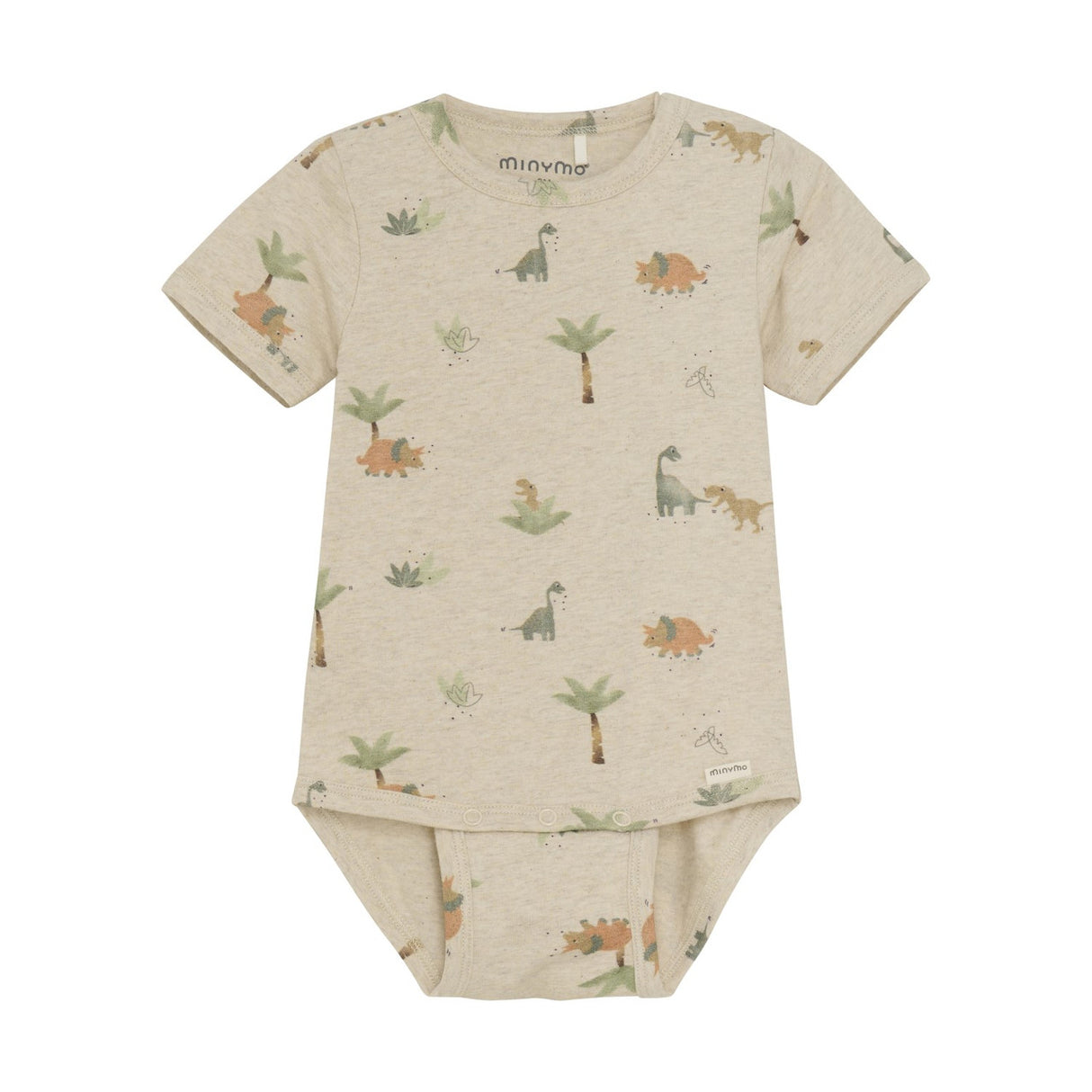 Boys Printed Short Sleeve Bodysuit by Minymo