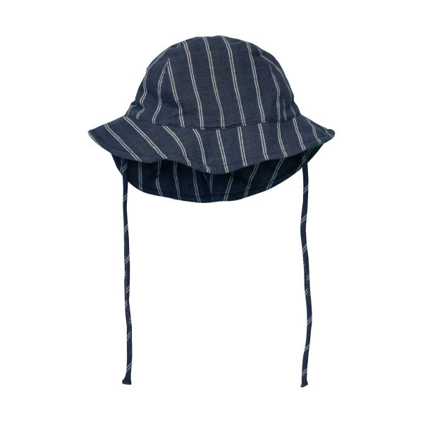 Cotton Sunhat in Navy Stripe by Minymo