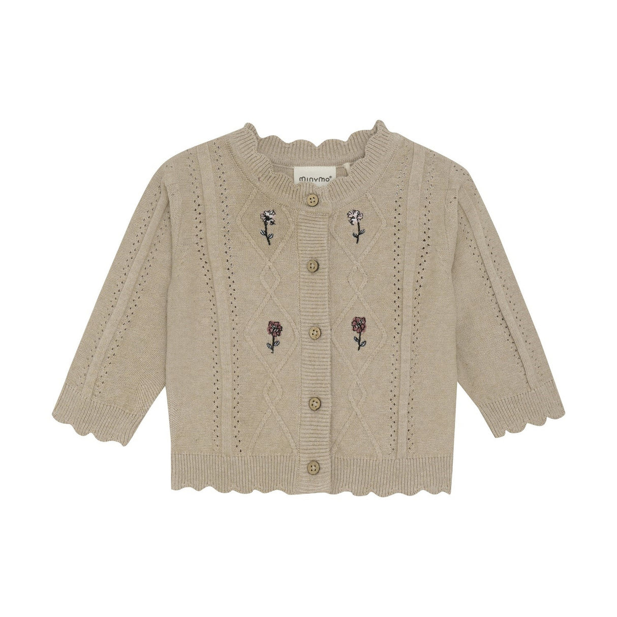 Knit Cardigan in Beige Melange by Minymo