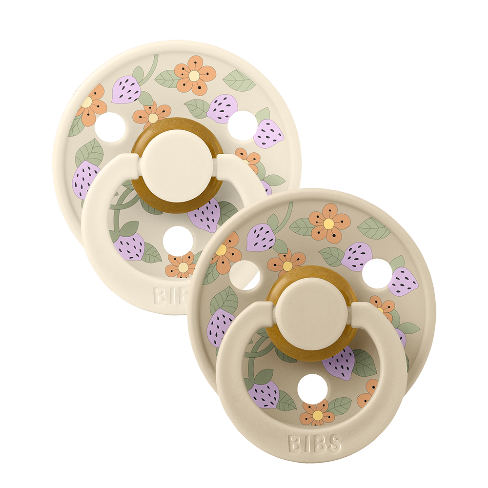 BIBS x LIBERTY Colour 2 Pack- Strawberries + Ivory by Bibs