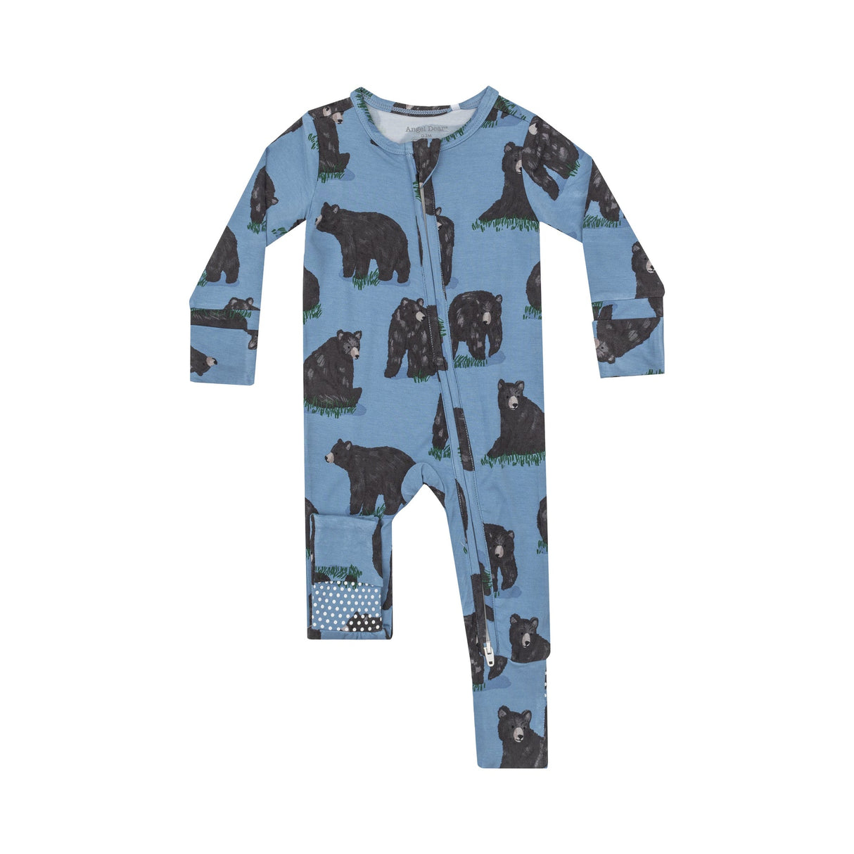 2-Way Zipper Romper - Black Bears by Angel Dear