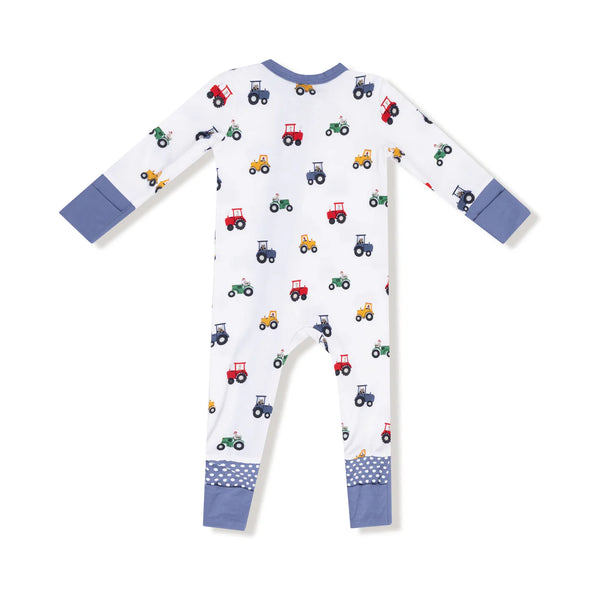 2 Way Zipper Romper- Mini Tractors by Angel Dear