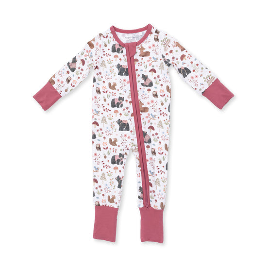 Convertible Romper- Southern Woodland Animals Pink by Angel Dear