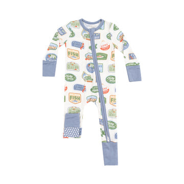 2 Way Zipper Romper - Bait Shop Signage by Angel Dear