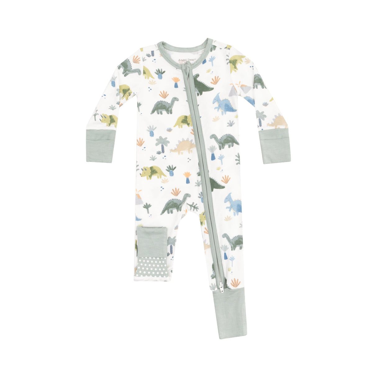 2 Way Zipper Romper - Soft Dinos by Angel Dear