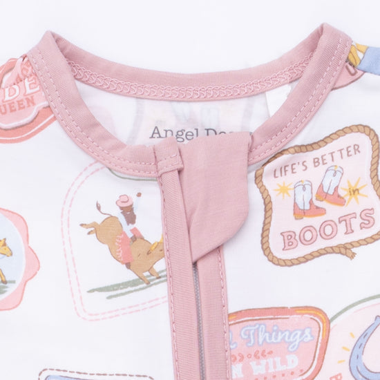 Convertible Romper- Rodeo Patches Pink by Angel Dear