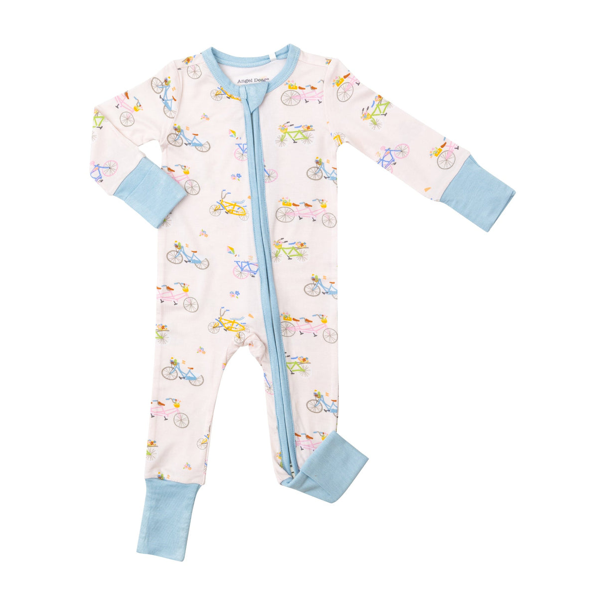 2-Way Zipper Romper - Bikes Pink by Angel Dear