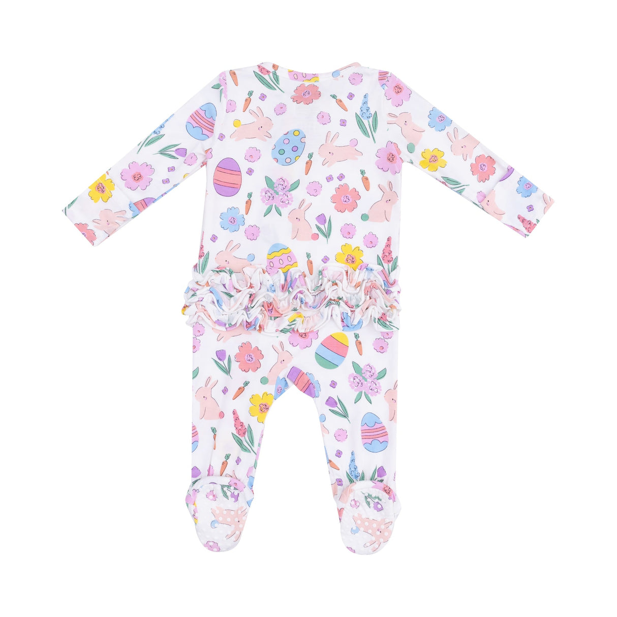 2 Way Ruffle Zipper Footie - Easter Bunnies Pink by Angel Dear