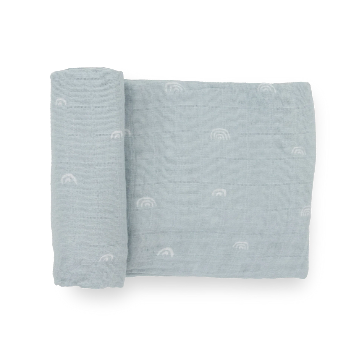 Cotton Muslin Swaddle Blanket - Blue Rainbow by Little Unicorn