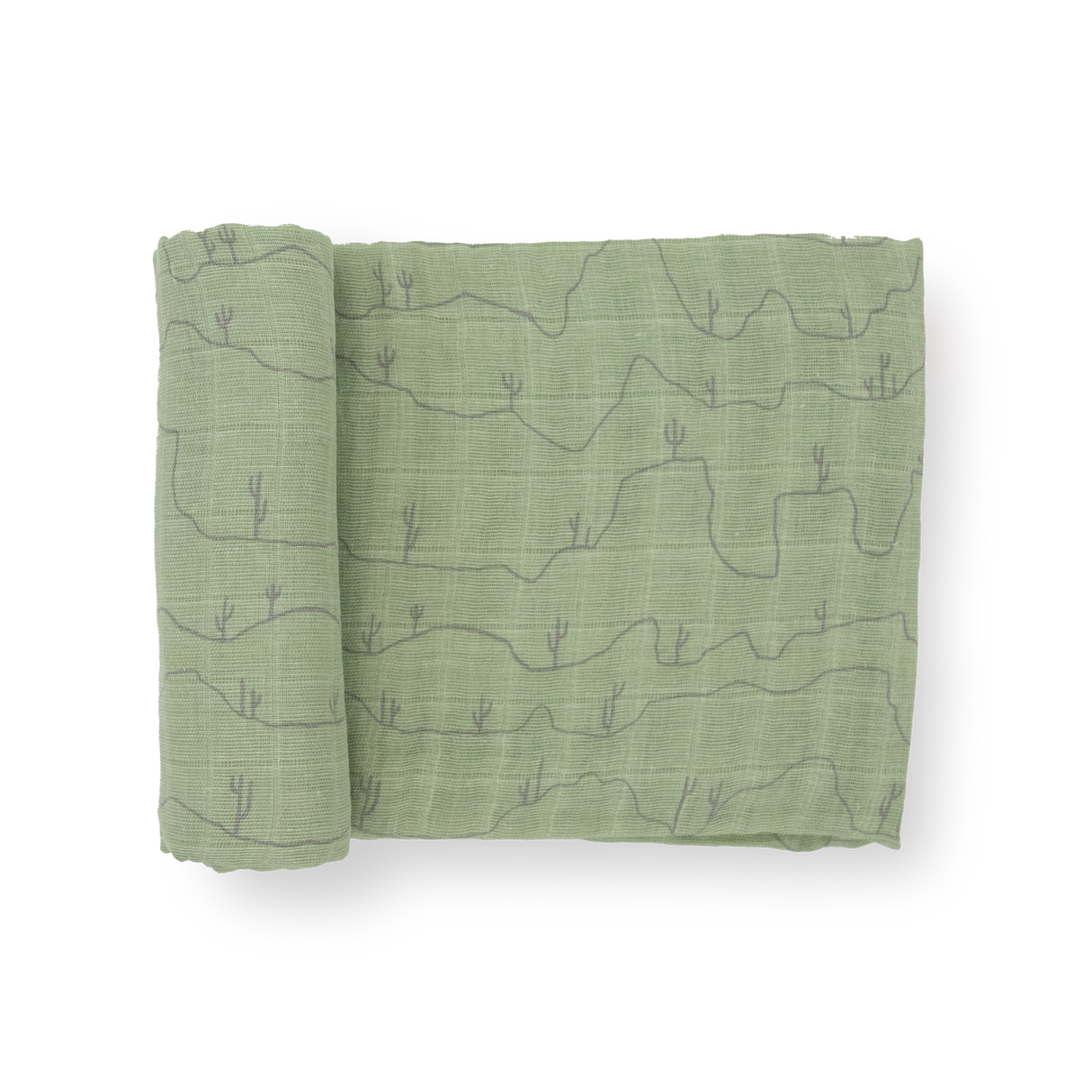 Cotton Muslin Swaddle Blanket - Cactus Lines by Little Unicorn
