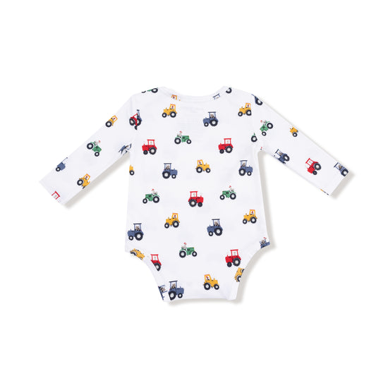 Lap Shoulder Bodysuit- Mini Tractors by Angel Dear