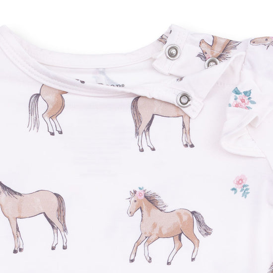 Ruffle Sleeve Bodysuit- I Love Horses by Angel Dear