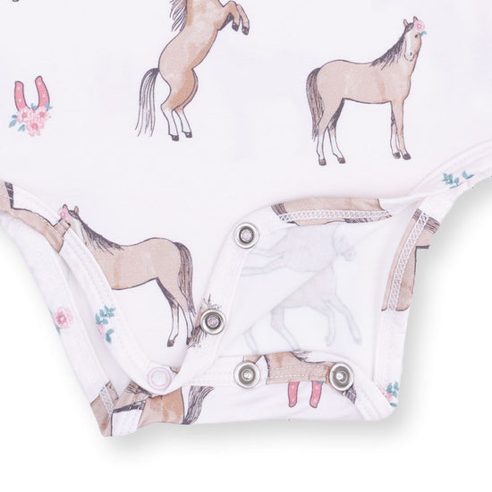 Ruffle Sleeve Bodysuit- I Love Horses by Angel Dear