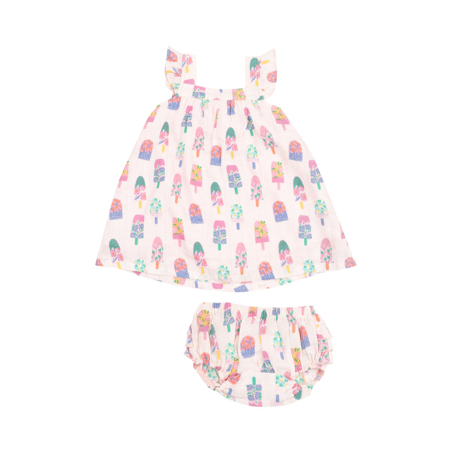 Sundress & Diaper Cover - Floral Popsicles by Angel Dear