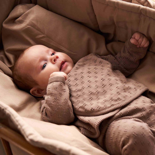 Knit Cardigan w/ Cross Closure- Walnut by Musli