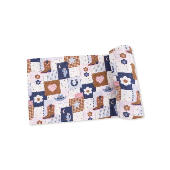 Swaddle Blanket- Patchwork Cowgirl by Angel Dear