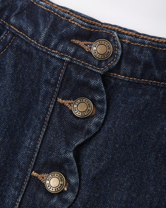 Scallop Mini Skirt || Dark Indigo by Rylee + Cru
