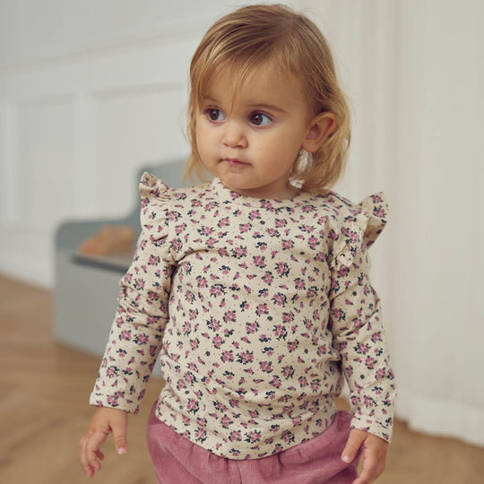 Zinnia Floral Printed Frill Top by Musli