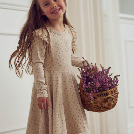 Aster Rib Floral Print Swing Dress by Musli