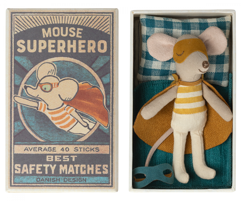 Super Hero, Little Brother in Matchbox by Maileg